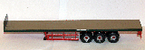 FLATBED TRAILER TRI AXLE GREEN/RED